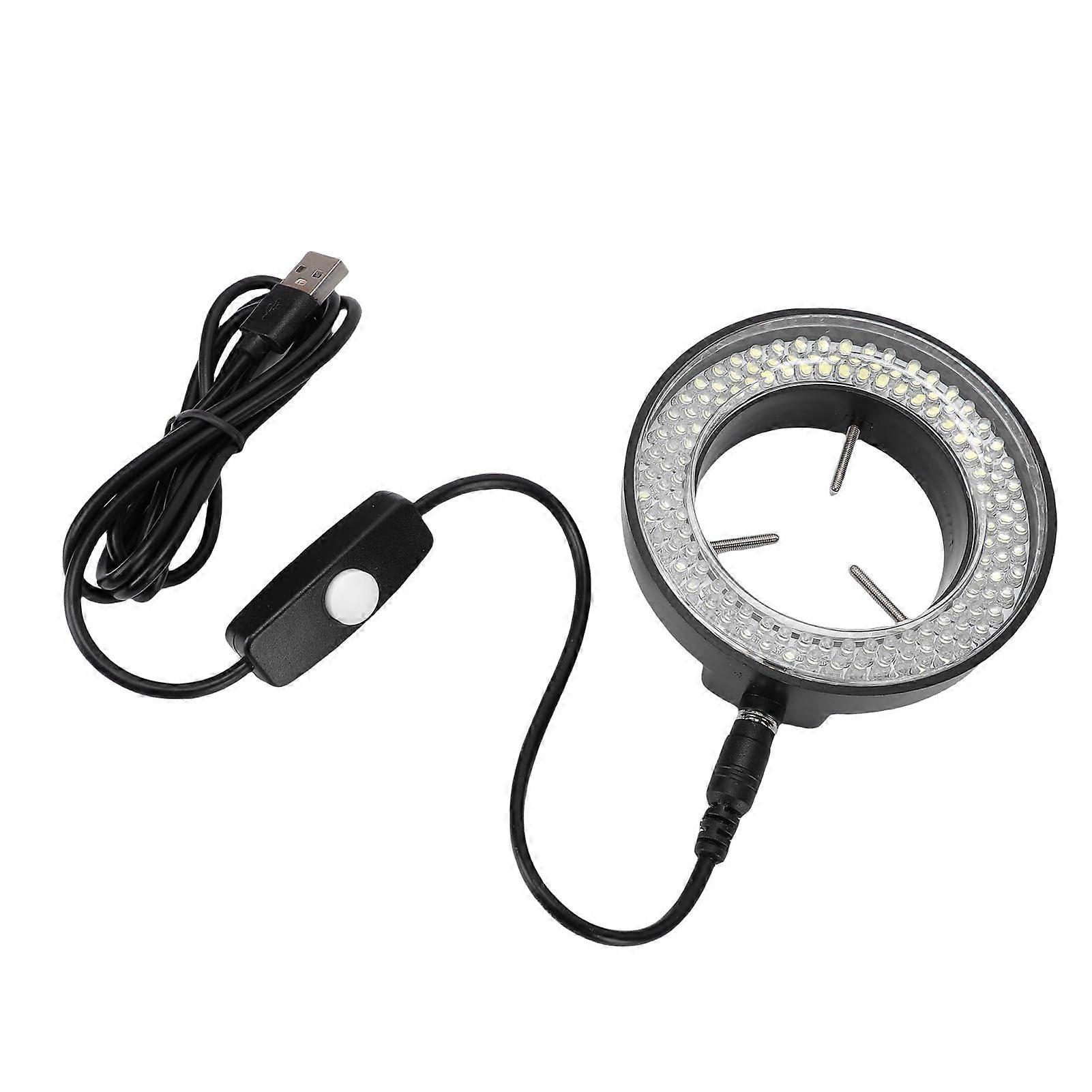 Microscope Ring Light 144 LED USB Powered UltraBright 45000lx for Stereo Laboratory Microscopes