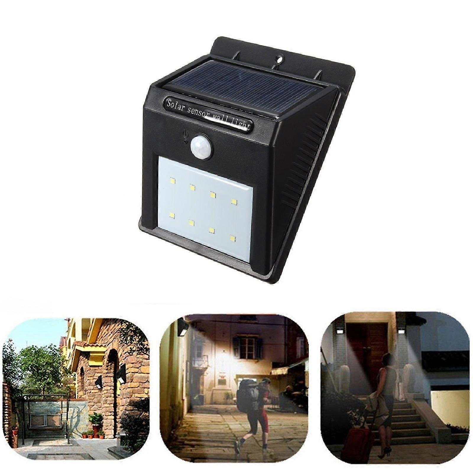 8 LED Solar Motion Sensor Outdoor LED Wall Light Waterproof Garden Security Lighting
