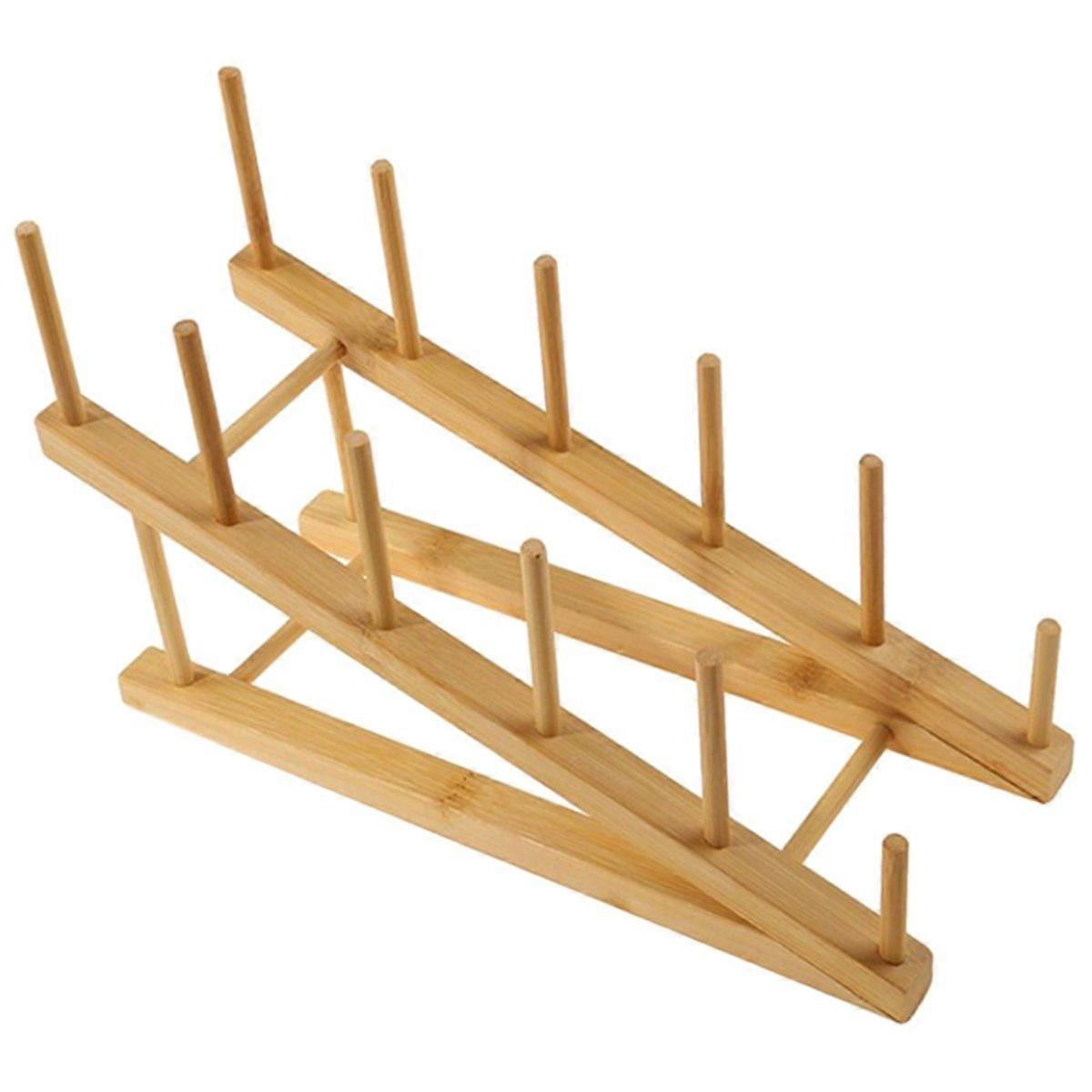 Solid Bamboo Plate Rack Accessories Pot Lid Holder