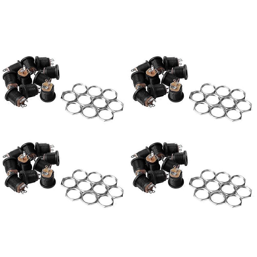 40 Pcs Panel Mount 17.9x13.8mm Power Jack DC Socket