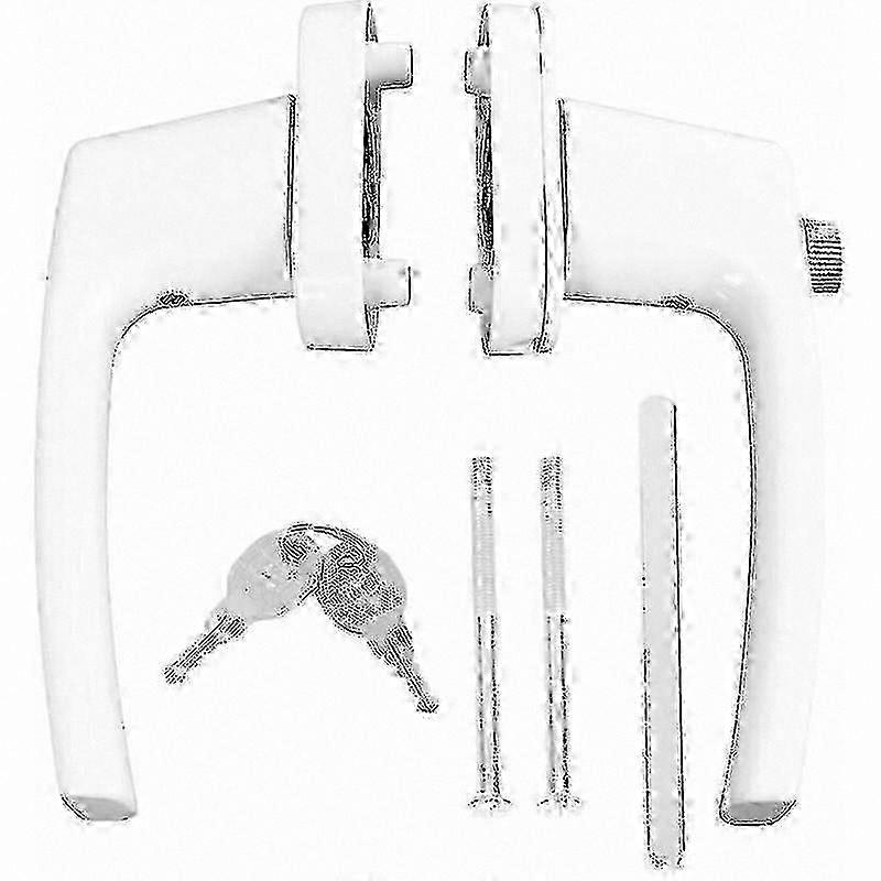 White Double-Sided Lever Handle with Keys for Windows and Doors Solid Design