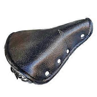 Sillín de bicicleta clásico retro con muelles, cómodo, compatible con bicicletas cruiser, asiento de repuesto de cuero sintético PU negro, 23x25,5 cm.