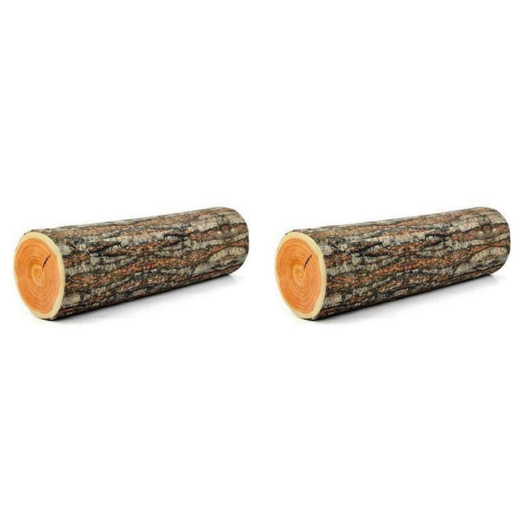 2X Pillows, Comcompatible withtable Log Pillows, Interesting and Cute Tree Trunk Pillows, Simulation Cushion Decorations