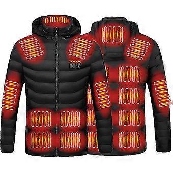 Beheizte Jacke für Männer und Frauen Beheizter Mantel Kapuzenheizung Warme Jacken Winddichtes USB-Aufladen Elektrischer Körperwärmer (get it)