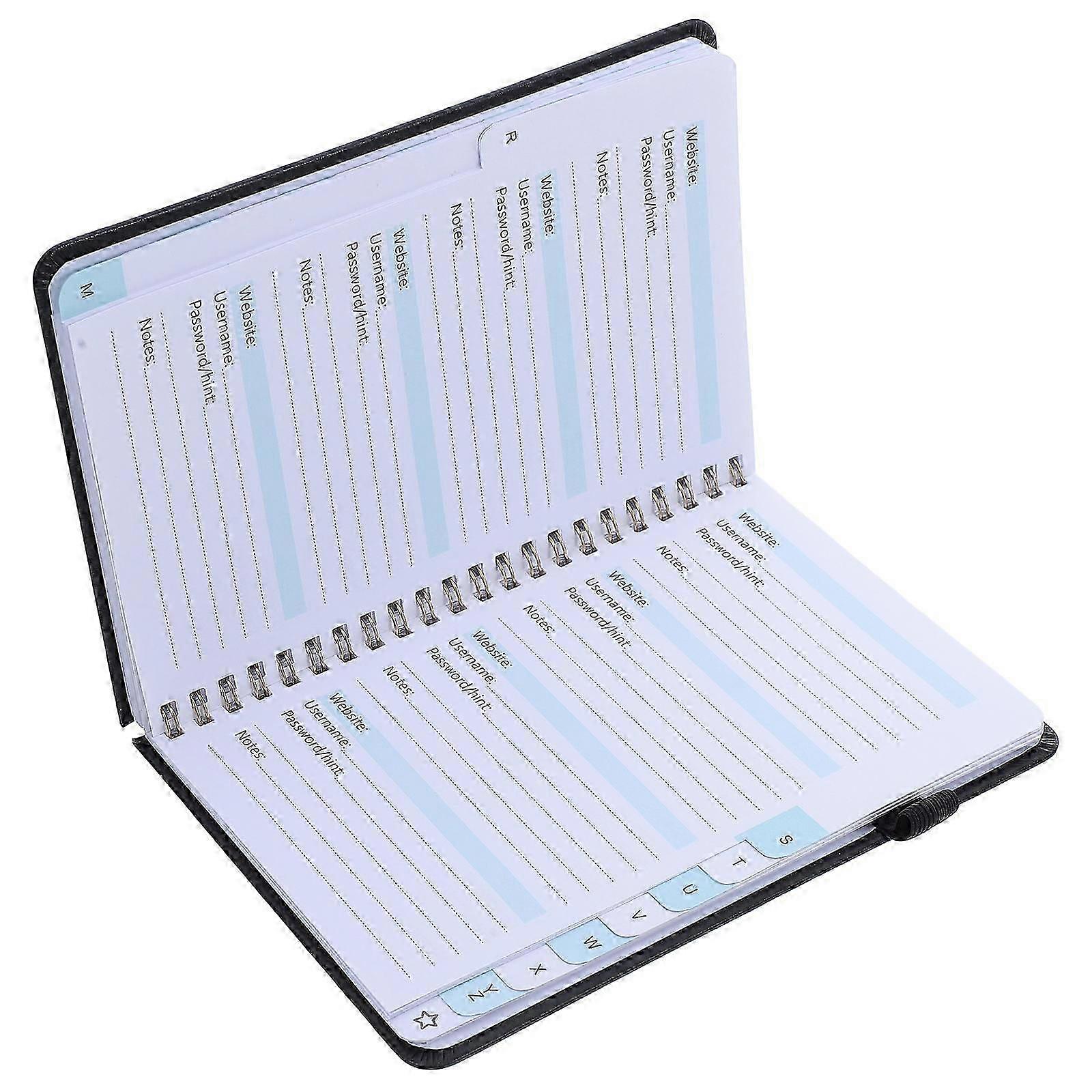 Password Organizer Notebook | Black Portable with Alphabetical Tabs & Pen Slot