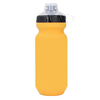 Cycling Water Bottle PP Portable Squeeze Water Bottle with Dust Proof Lid for Outdoor Activities 610ml Yellow