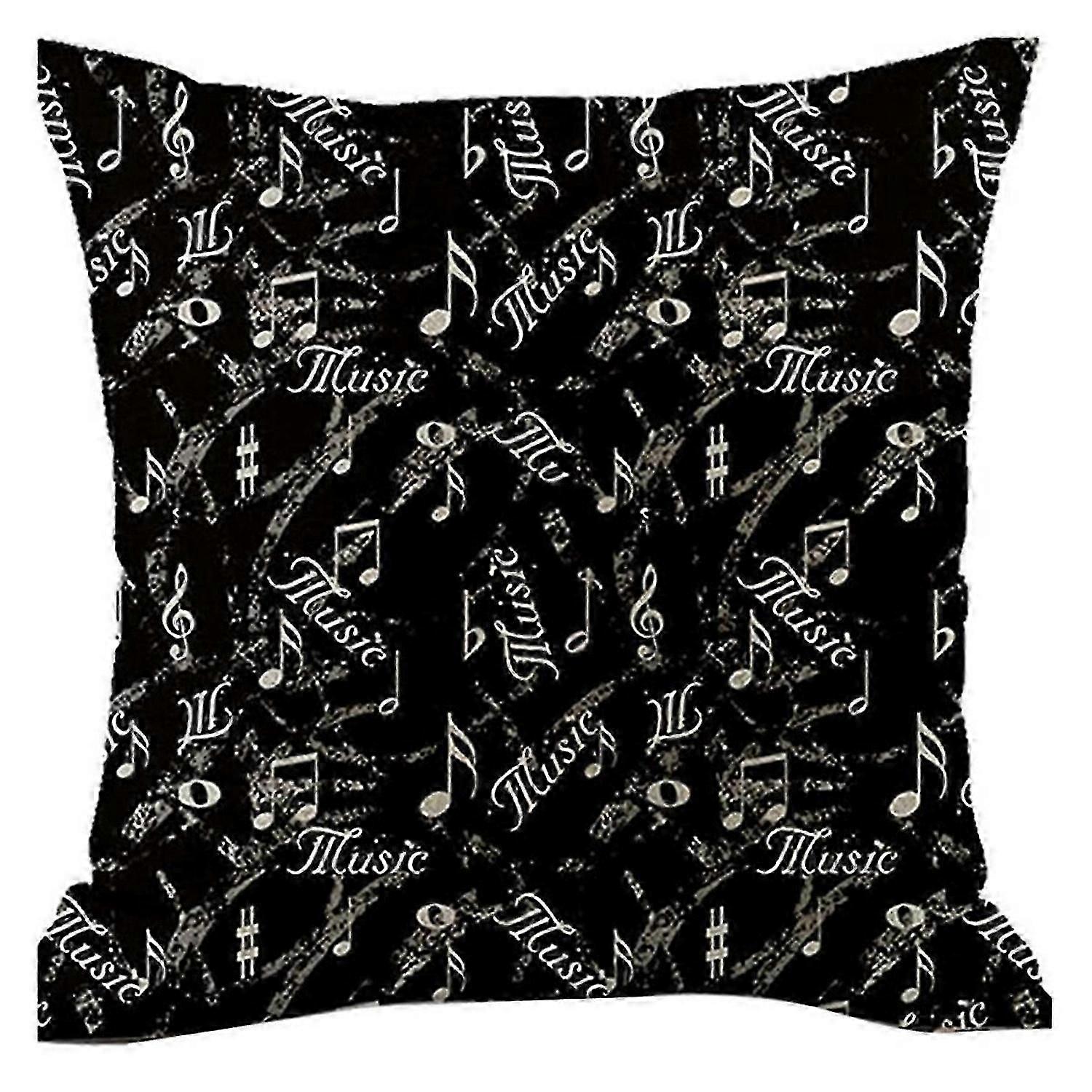 Music Note Throw Cushion Throw Pillow Cover Double Side-Design,B