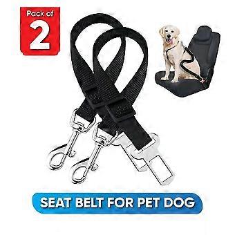2X Pet Dog Seat Belt Adjustable Car Safety Harness Travel Lead Restraint Strap