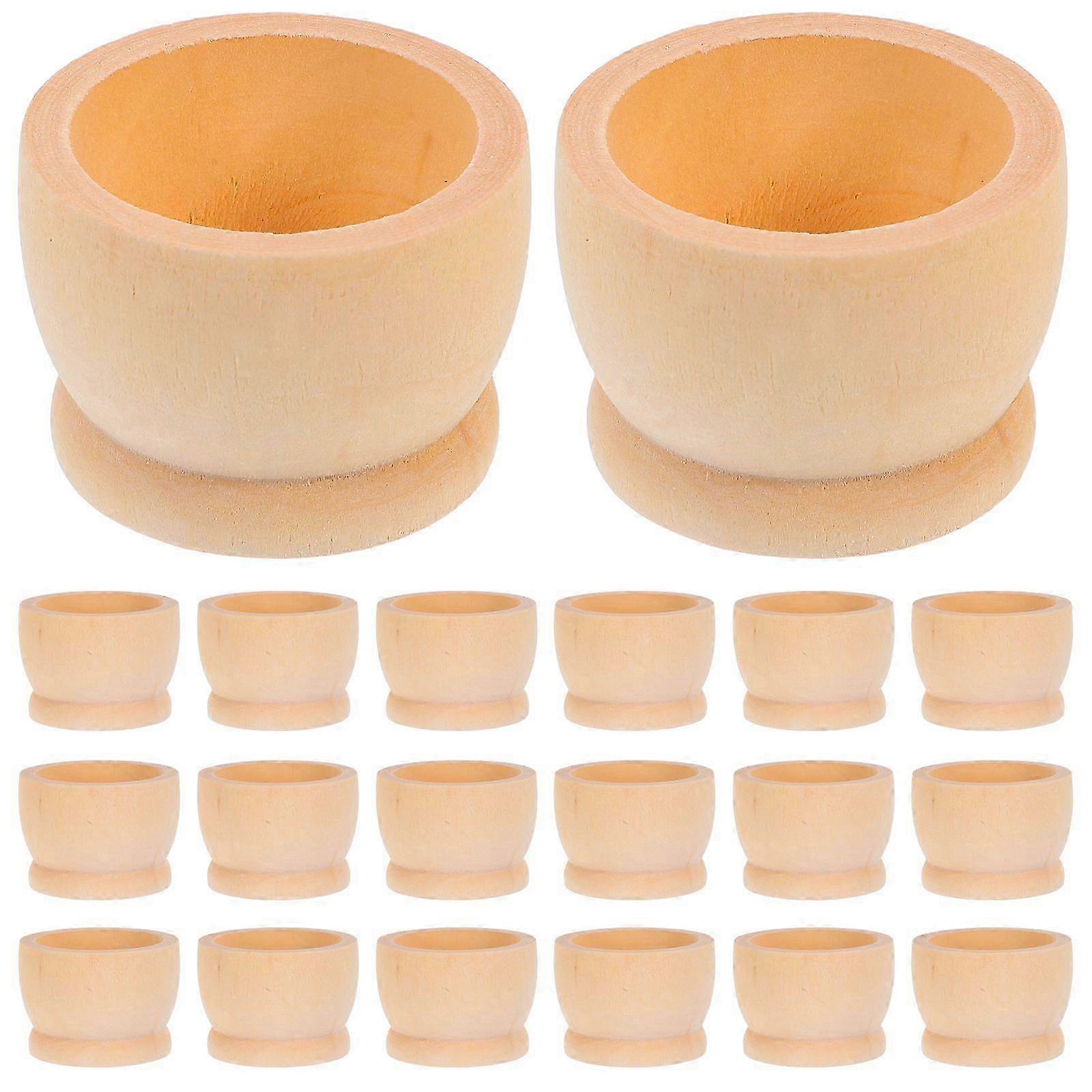 20Pcs Wooden Egg Cups Easter Egg Holder Home Decoration Easter Egg Display Stand