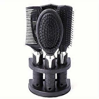 4-Piece Hair Comb Set, Salon Hairdressing Brush Set, Hair Styling Tools with Mirror and Stand, Unisex Grooming Combs