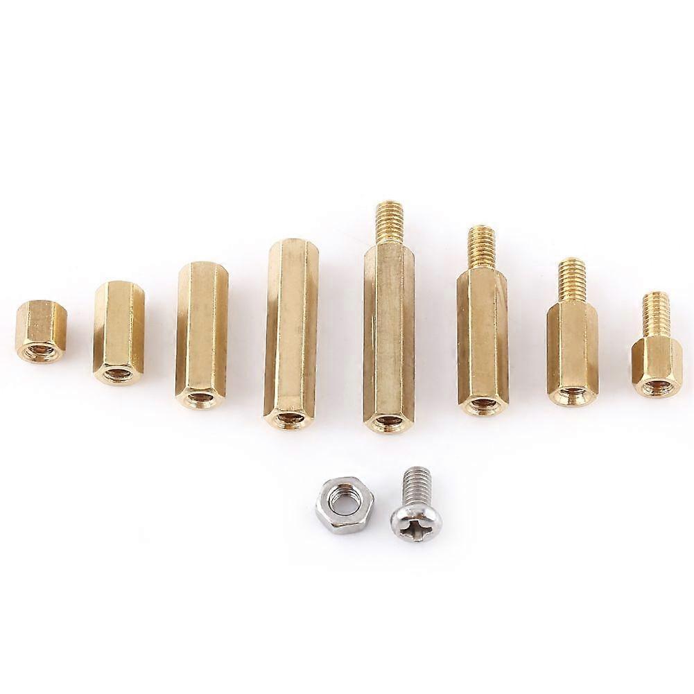 Hex Threaded Brass Standoffs  Screw Nut Assortment Set With Box (Set B)