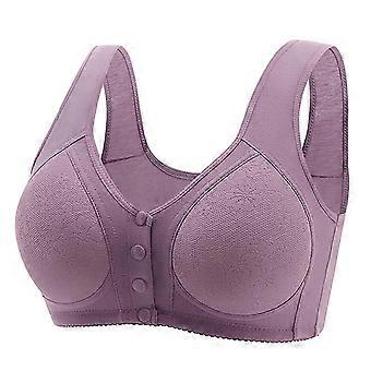Front Closure, No Wire Buckle Bra, Ideal Comfortable Option for Older Women
