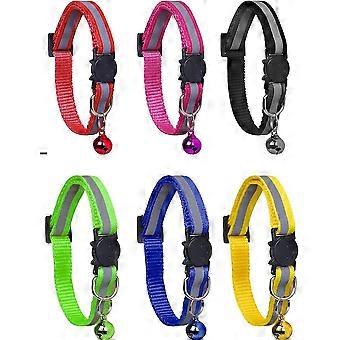 6pcs 6 Colors Reflective Adjustable Anti Strangulation Cat Collar