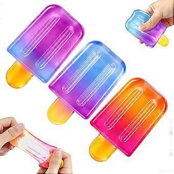 3 pcs Ice Cream Squeeze Squishy Toy,Slow Rise Soft TPR Stress Relief Squeeze Toy, Cute Ice Cream Cone Fidget for Adults, Classroom Prizes Party Favor