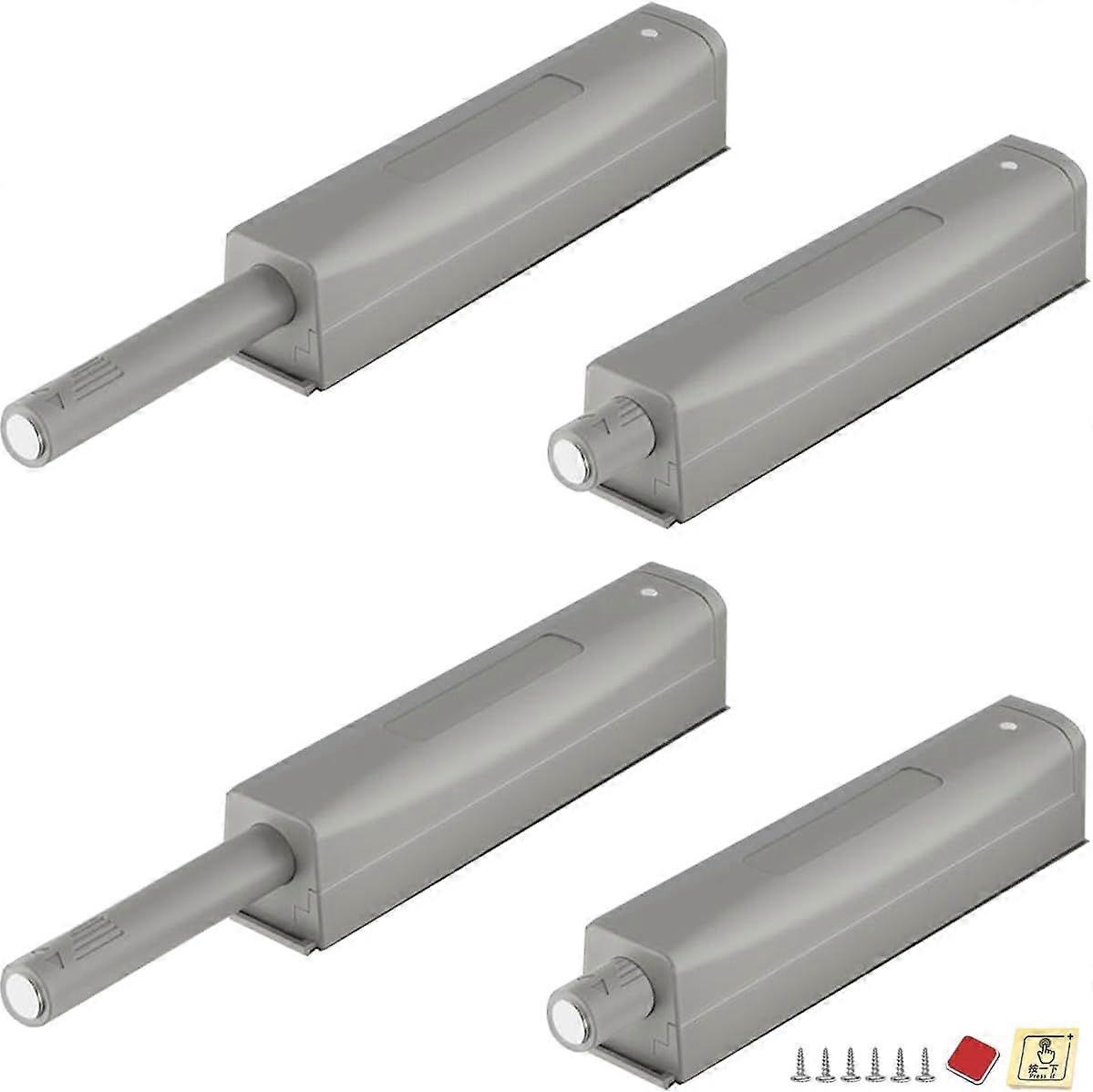 Magnetic Push-Button Door Latch and Lock 4-Piece Set: Push-button door latch