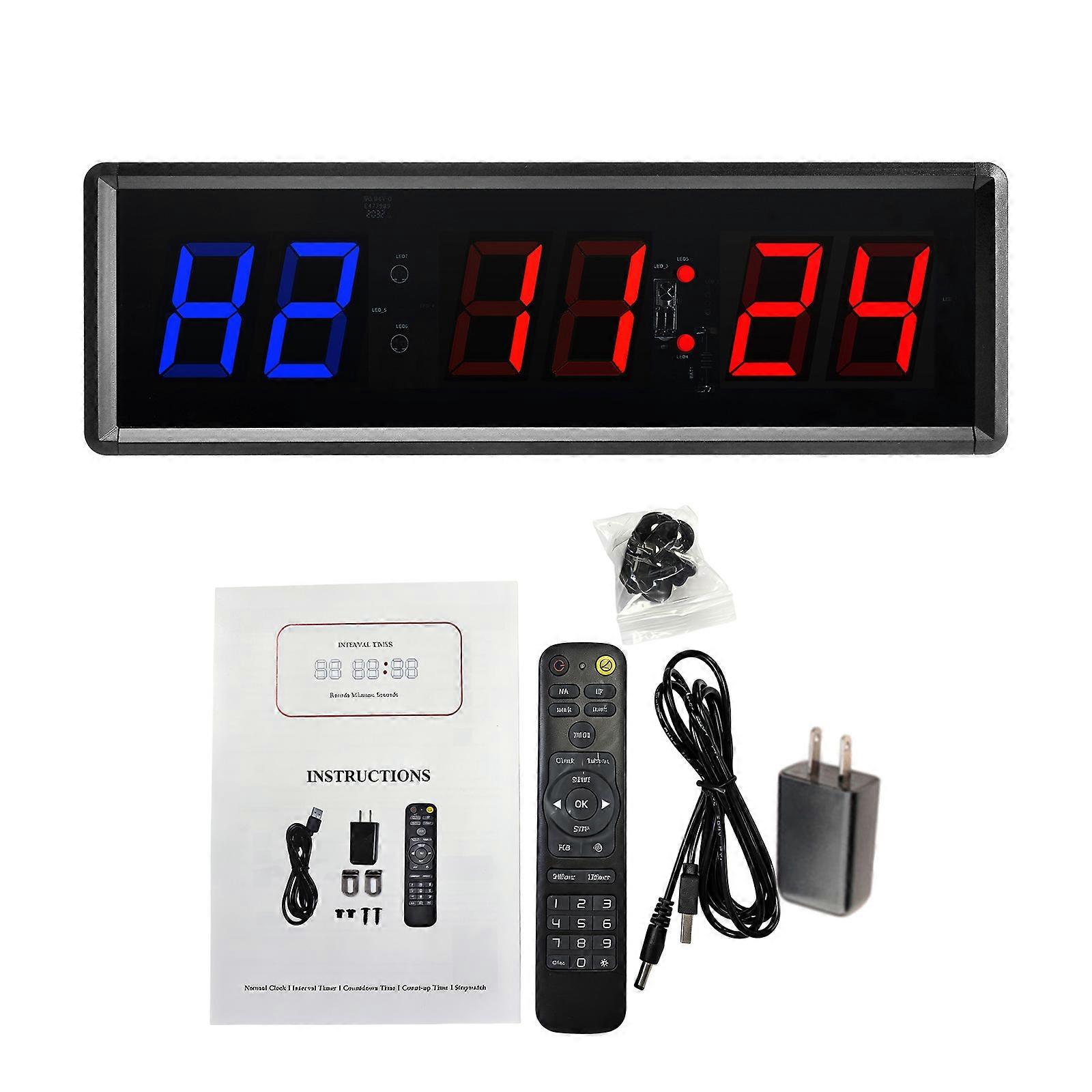 Gym Timer Clock with Remote for Home Gym Clock Timer Stopwatch Count Down/Up, Workout Timer Interval Clock with Buzzer Multicolor