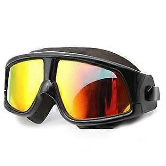 Adult Swimming Goggles Anti Fog Hd Diving Goggles Silicone Large Frame Water Glasses for Women Men-wtake, Black 511.
