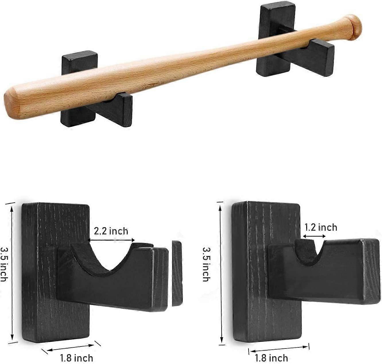 Baseball Bat Display Case, Wall Mount Solid Handmade Horizontal Rack  for Baseball Softball Display