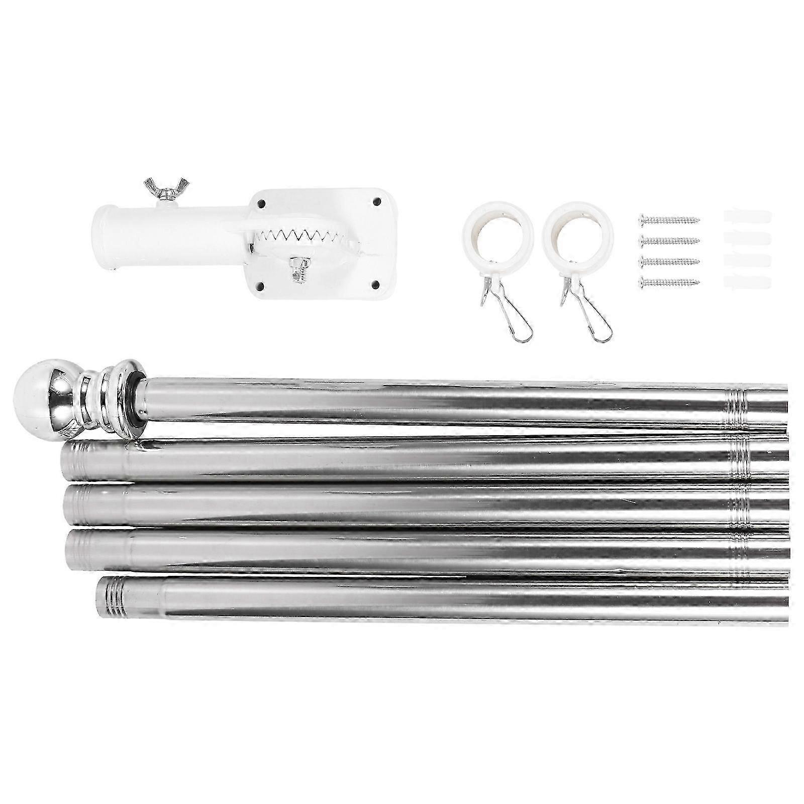 Commercial Flag Pole Heavy Duty Rustproof Adjustable Length 1Set