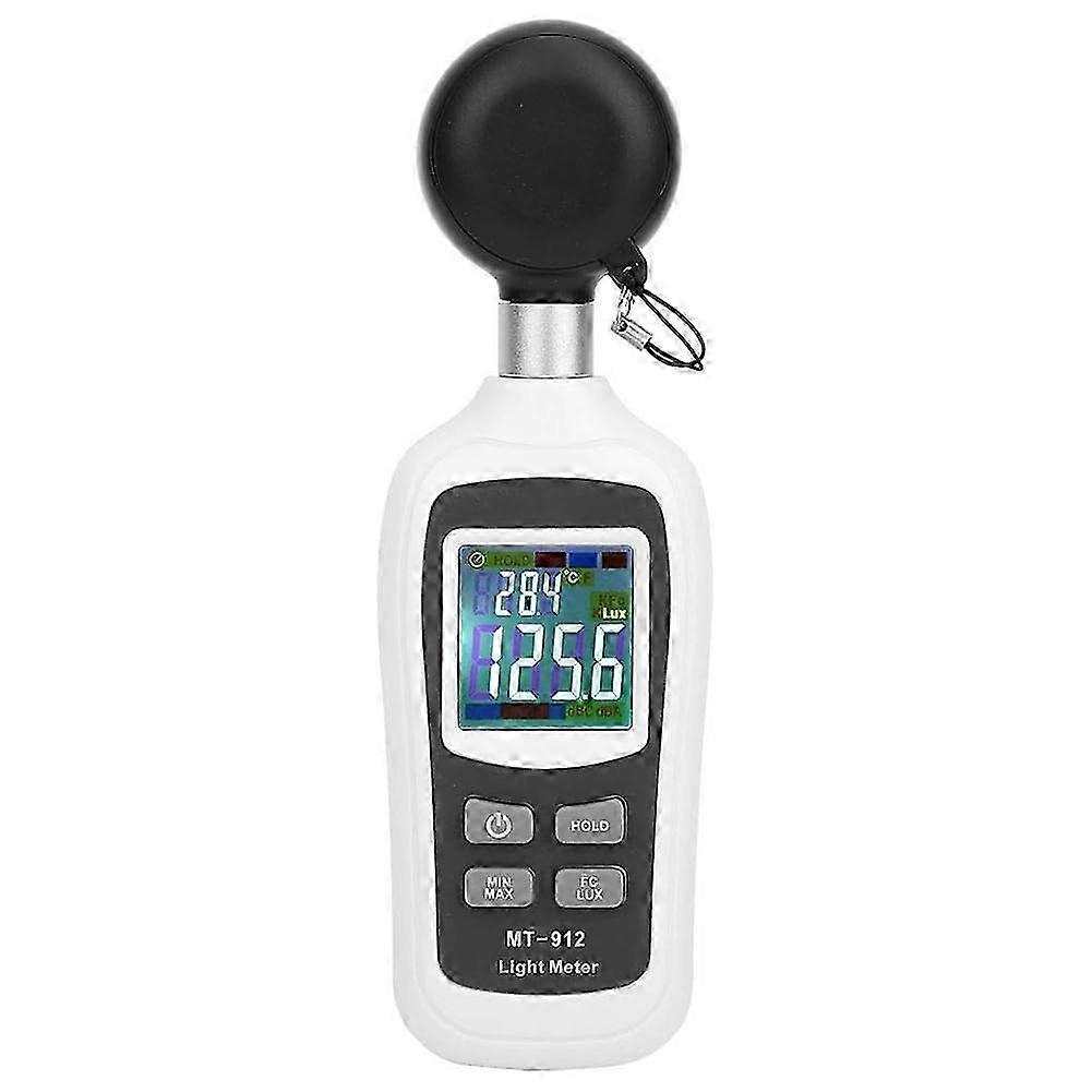 Digital Light Meter, Portable Illuminometer 0-20000 Lx, Temp Detection, Backlit LCD & Rapid Response