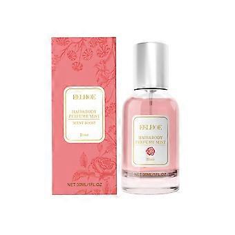 Spray de perfume de rosas para corpo e cabelo, fragrância fresca e elegante que exala charme.