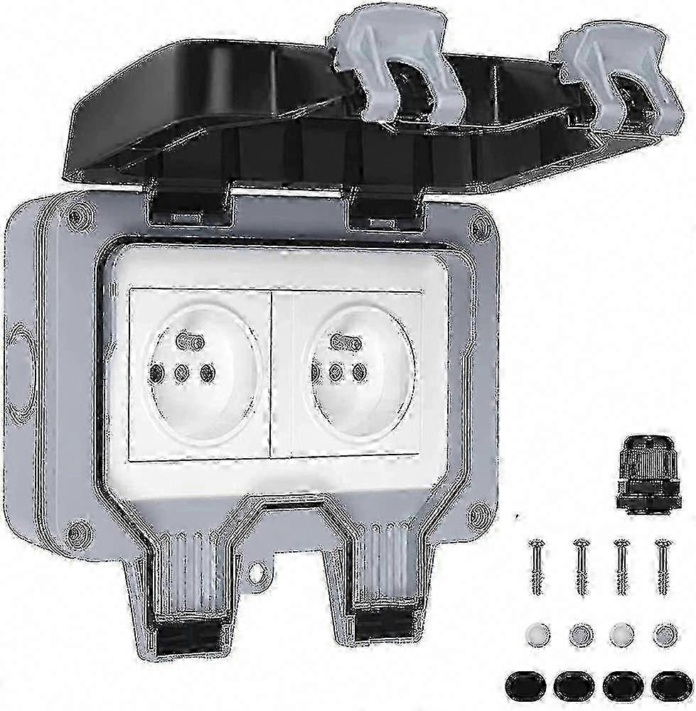 Waterproof Outdoor Double Socket IP66 Wall Electrical Outlet