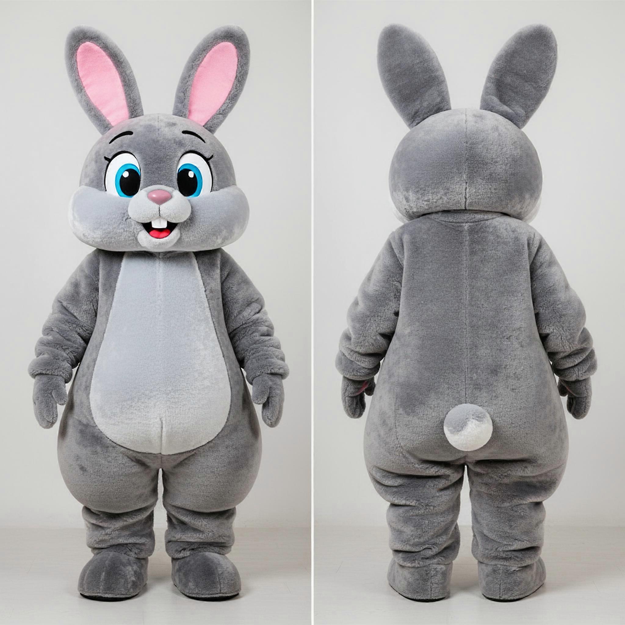 MASTICOT Gray Velvety Rabbit Mascot