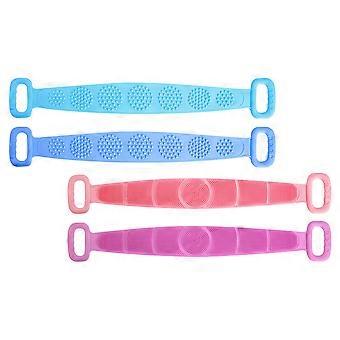 Shower Brush Bath Towels for Home Use 4Pcs Silicone Back-Pulling Straps