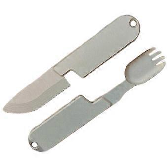 Compact Folding Fork and Knife Set for Camping, Hiking, and Travel