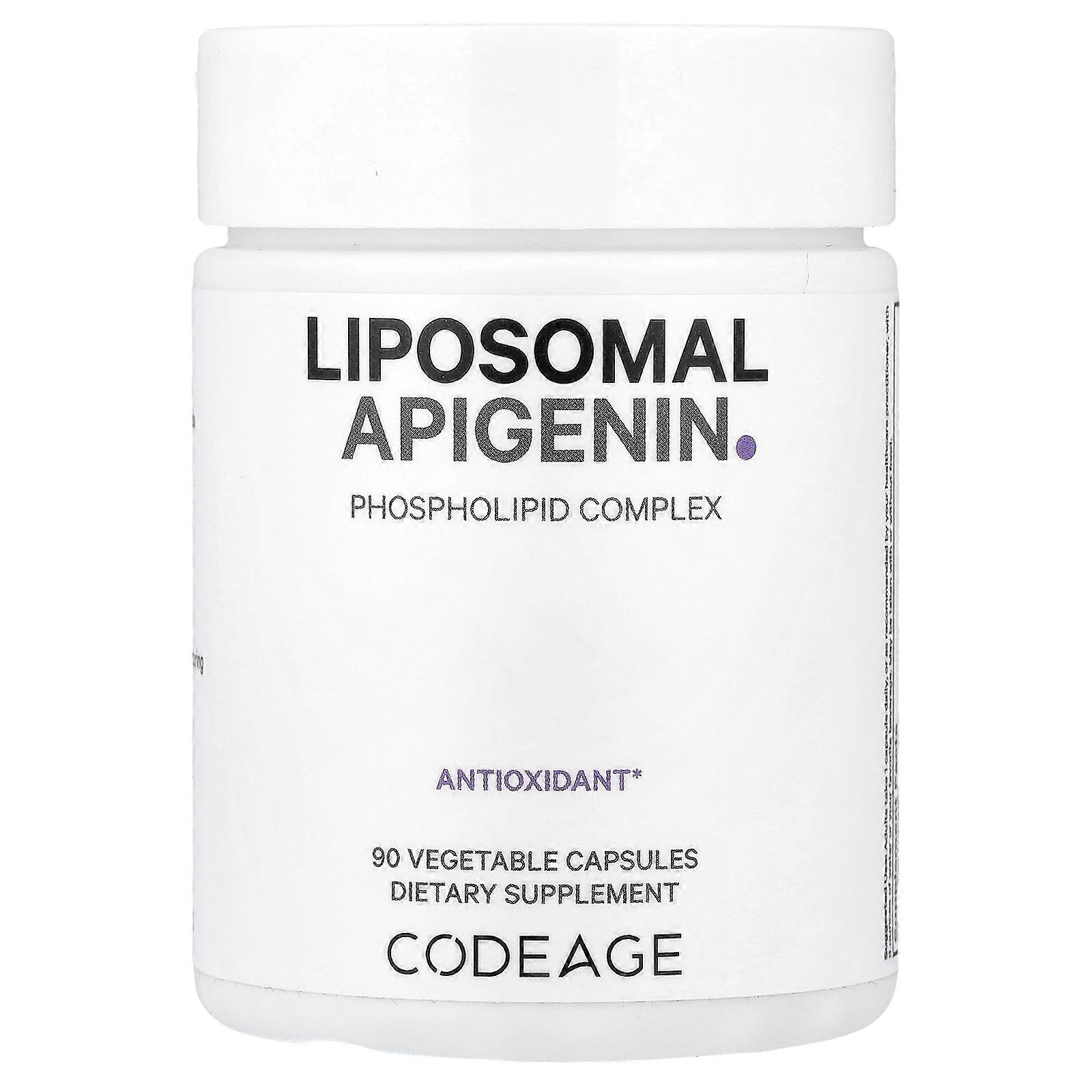 Codeage, Liposomal Apigenin, Phospholipid Complex, 90 Vegetable Capsules (50 mg per Capsule)