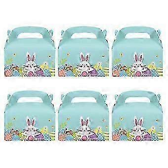 6pcs Easter Candy Gift Boxes Bunny Pattern Paper Wrapping Packing Boxes