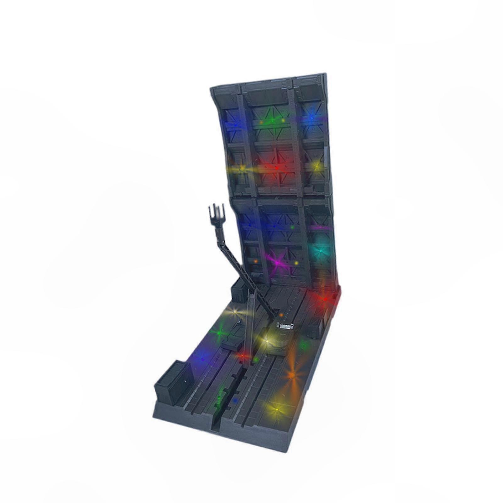 Interlocking Illuminated Base for Model Display Stand with LED Lights, DIY Cartoon Design
