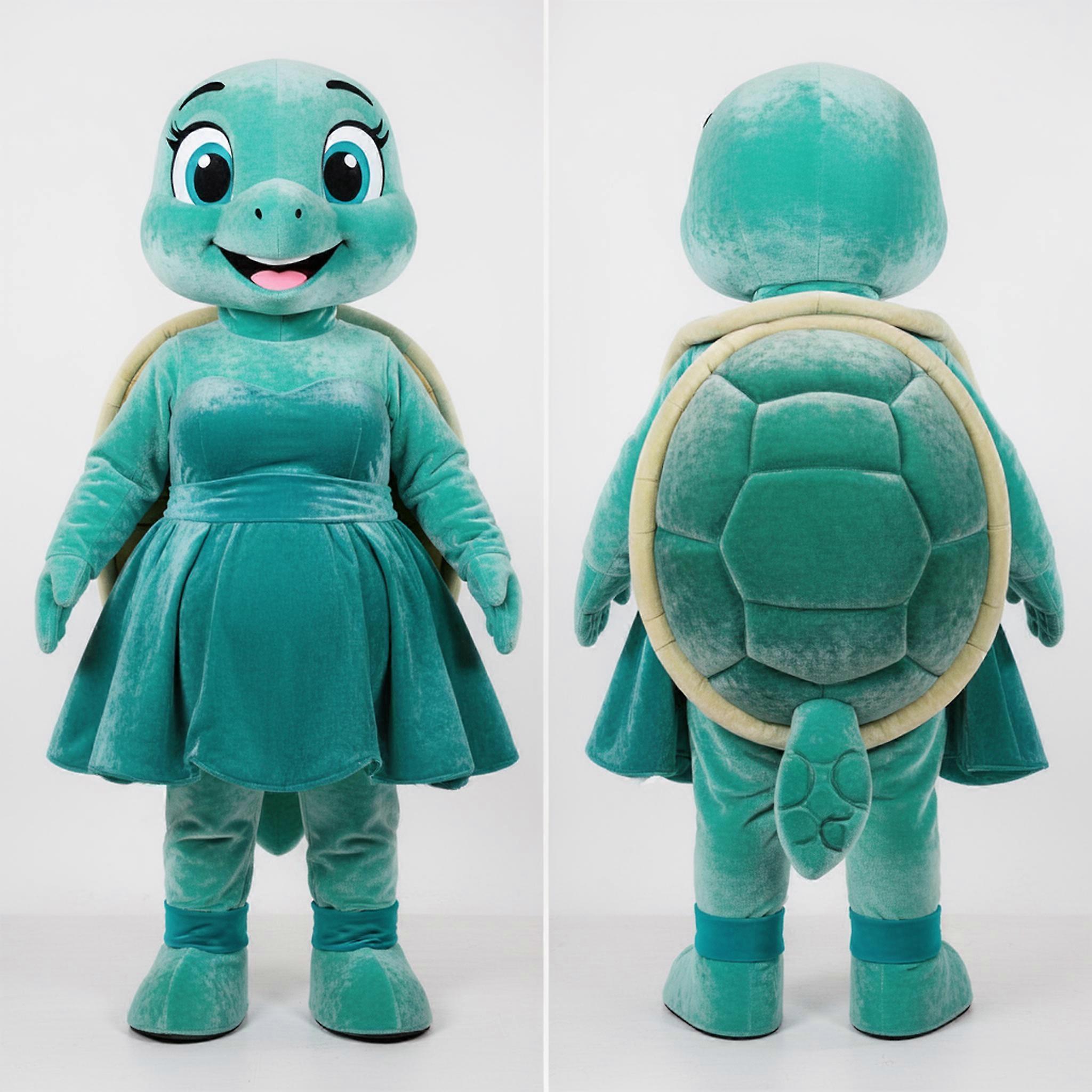 MASTICOT Teal Velvety Sea Turtle Mascot