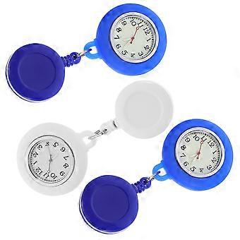 Orologio da taschino elastico, modello infermiera, per controllare l'ora, confezione da 9 pezzi, disponibile nei colori nero, blu e bianco.