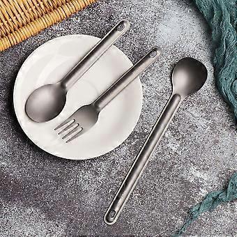 Portable Long Handle Spoon Outdoor Camping Light Titanium Cookware Cutlery Fork EDC Environmental Picnic Accessories