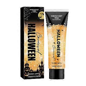 Glowing Gel (Golden Yellow) The Dazzling Body Makeup For The Halloween Party Exudes A Golden Glow And Charm-pp