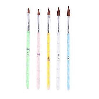 5Pcs DIY Manicure Pen Set Acrylic Nail Art Painting Brush Set Handle Manicure Polish Pen Tool@aa