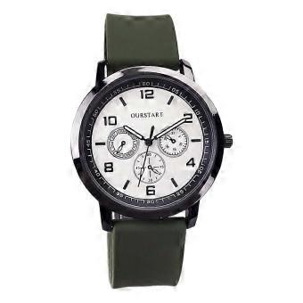 4cm Dial Men's Silicone Quartz Watch