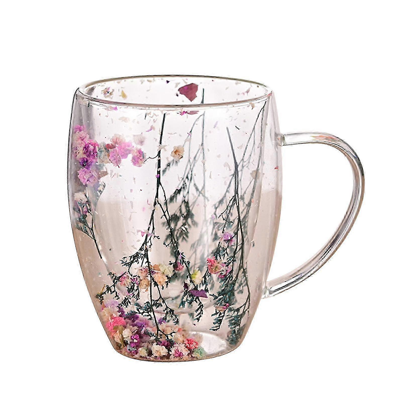 Double-Wall Sea Shell Glass Drinking Cup