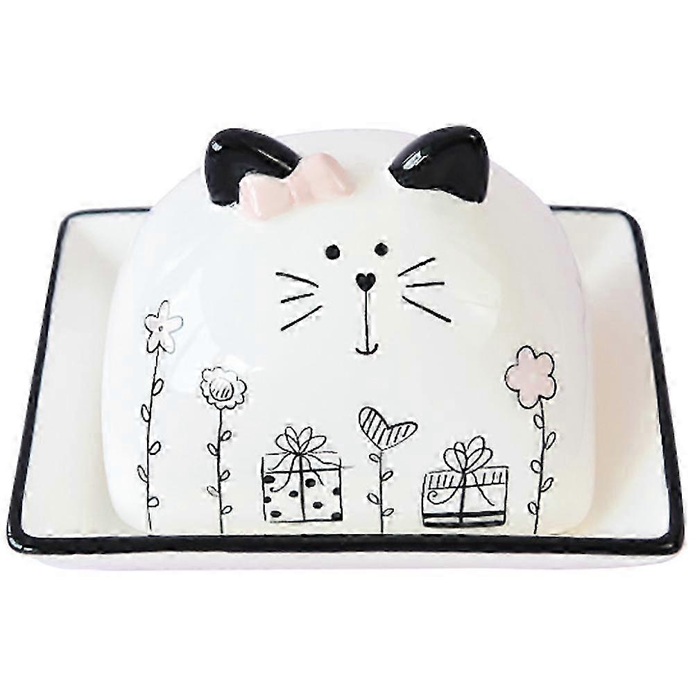 Ceramic Butter Dish Cartoon Style