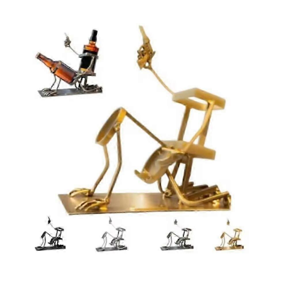 Metal Humanoid Whiskey Bottle Stand