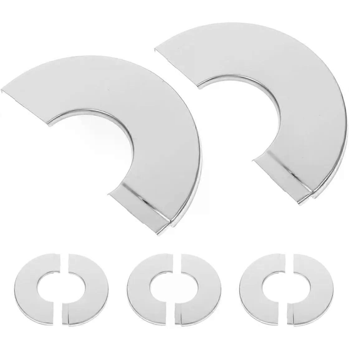 Steel Round Split Ring Escutcheons 4 Pcs for Pipe