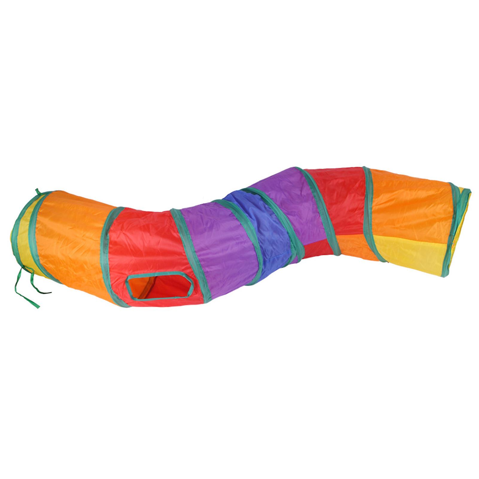 Rainbow S-shaped Cat Tunnel Toys Bend Pet Tunnel Interactive