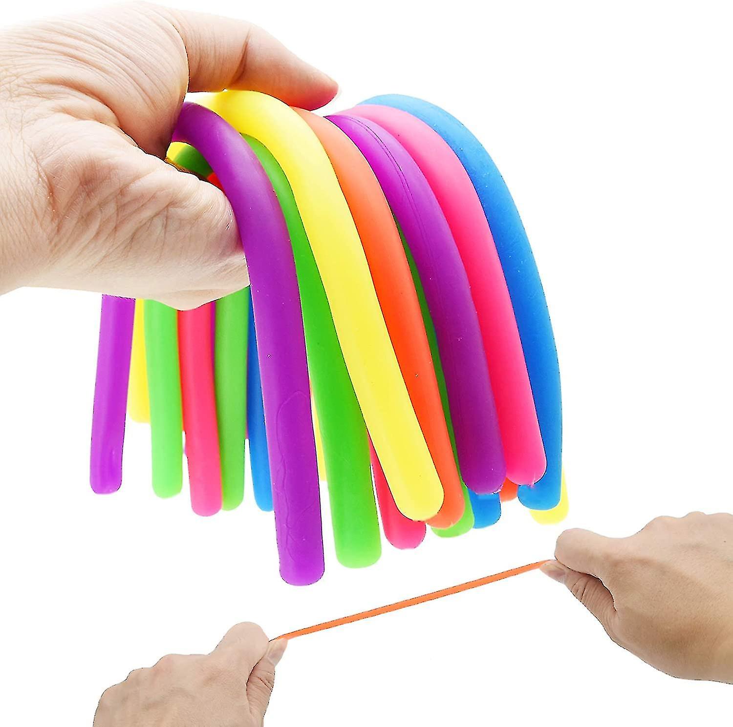 Stretchy String Sensory Toys, Build Resistance Squeeze Pull- 12 Pack