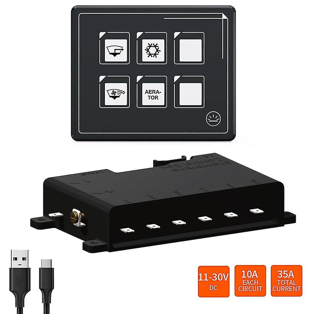 11-30v 6 Gang Touch Screen S Panel Touch Panel Box With Back For Car E Boat Caravan