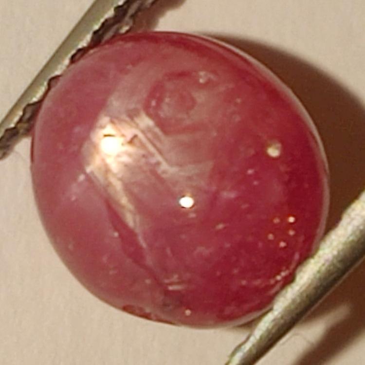 2.48ct Ruby Star Cabochon Oval 7x6 Mm awo90