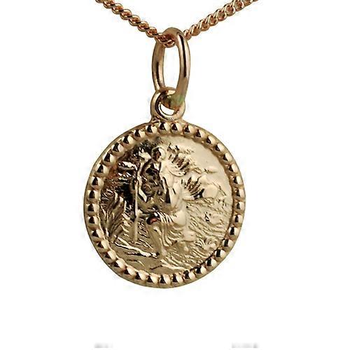9ct Rose Gold 13mm round St Christopher 