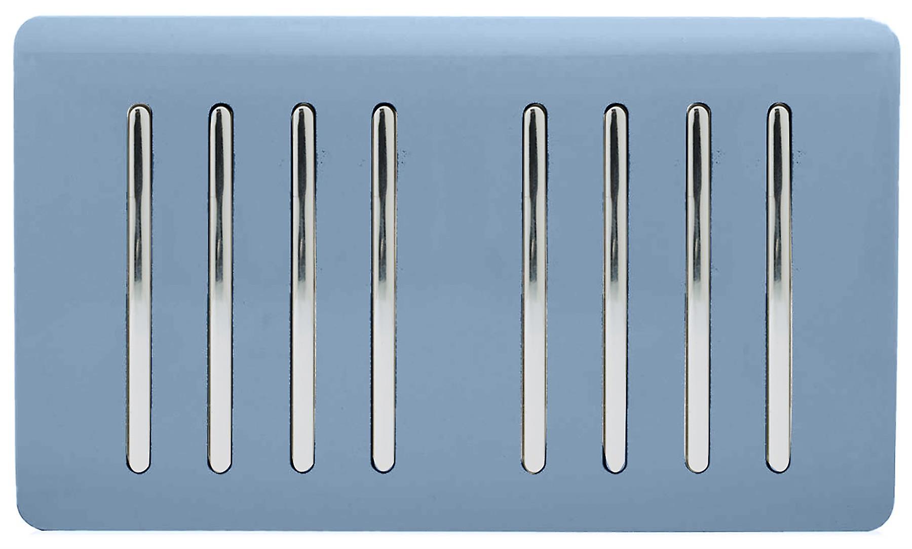 Trendi Artistic Modern Glossy 8 Gang 1 Way Rocker  Double Plate Tactile Light Switch Sky
