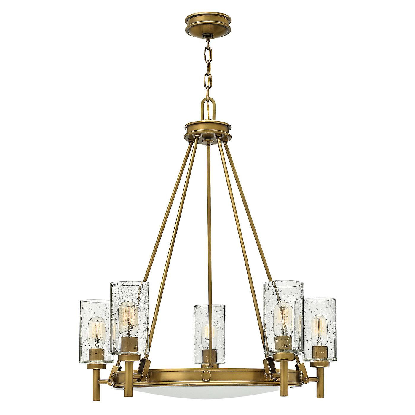 Elstead Collier - 5 Light Multi Arm Chandelier Brass Finish, E27