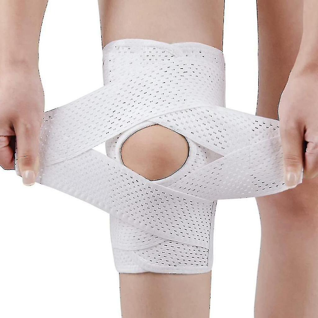 Genouillère avec stabilisateurs latéraux pour déchirure méniscale Douleur au genou Acl Mcl Arthrite Blessures Récupération, respirant Réglable Genou Support-blanc